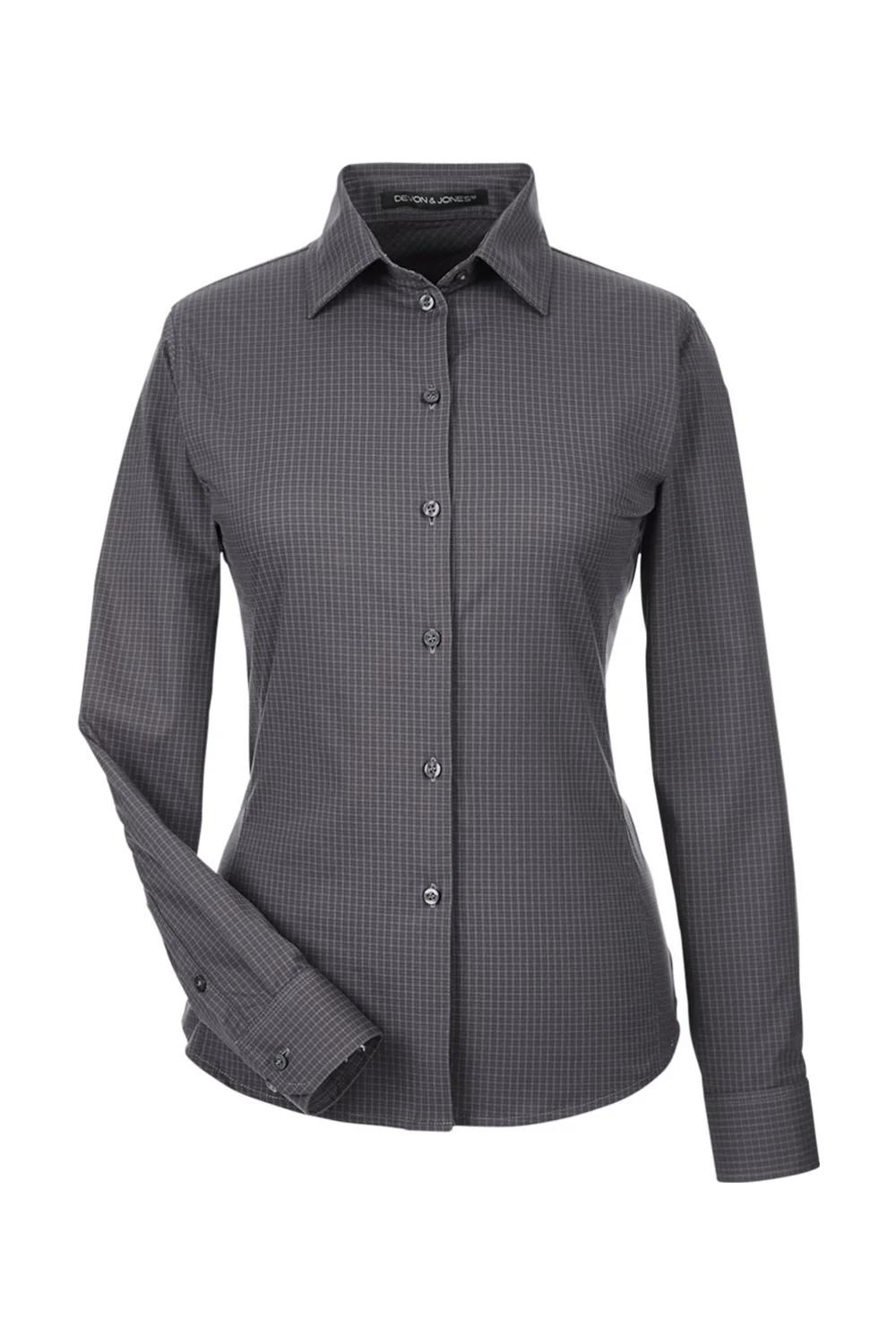 Devon & Jones Women's CrownLux Performance® Tonal Mini Check Woven Dress Shirt