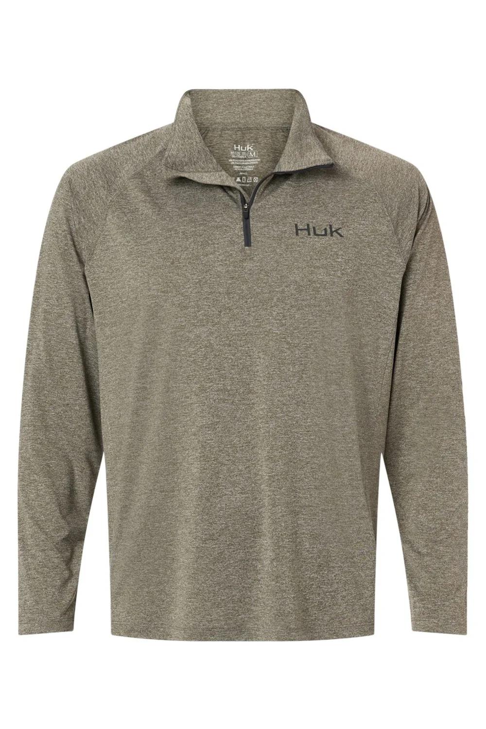 HUK Men's Airweight Heather Quarter-Zip Pullover