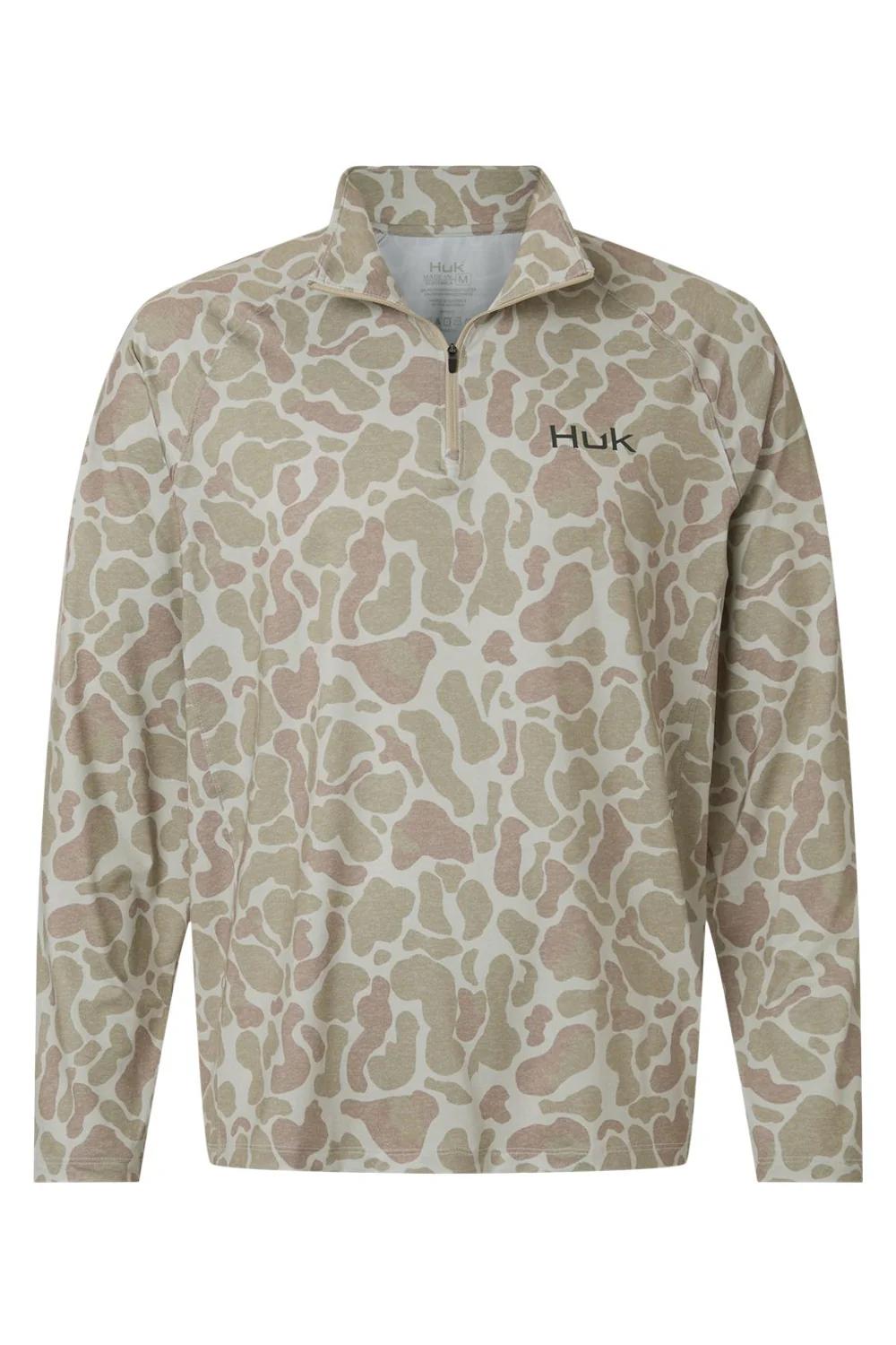 HUK Men's Airweight KC Printed Quarter-Zip Pullover